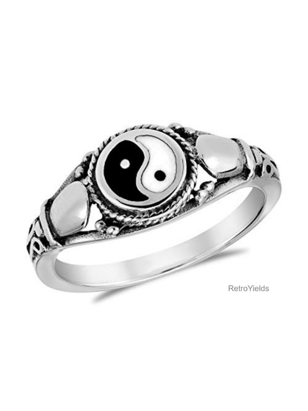Sterling Silver Yin Yang Cobra Symbol Ring Stamped 925